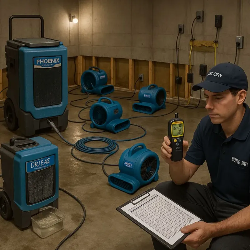 Structural Drying and Dehumidification process in Pierceton, IN